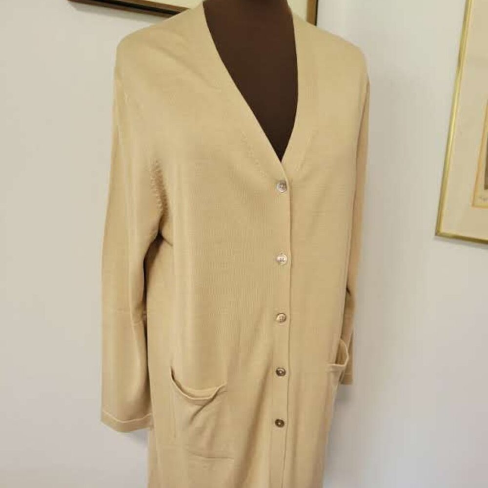 Brooks Brother's Long Knit Sweater Coat Size XL